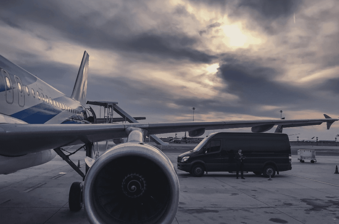 Premium airport shuttle service with private jet